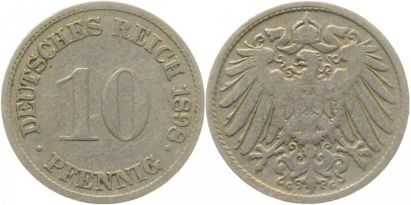 10 Pfennig 1898 G s/ss J013 s / ss 10 Pfennig