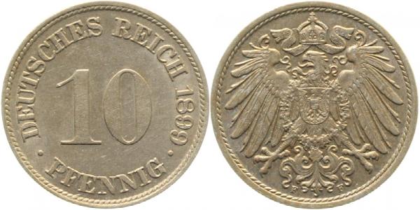10 Pfennig 1899 F vz/stgl J013 vz / stgl 10 Pfennig