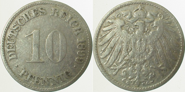 10 Pfennig 1899 G ss J013 ss 10 Pfennig