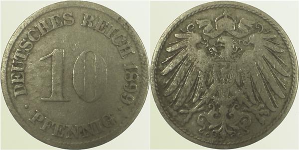 10 Pfennig 1899 G s/ss J013 s / ss 10 Pfennig