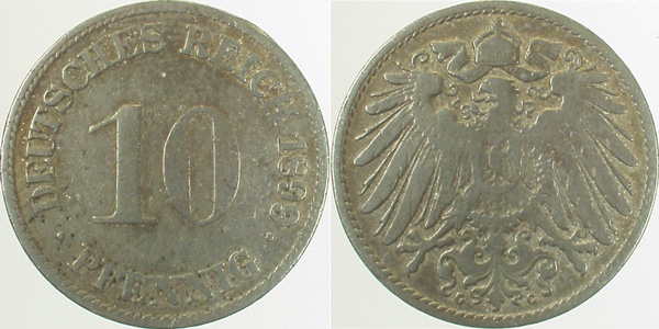 10 Pfennig 1899 G s J013 s 10 Pfennig