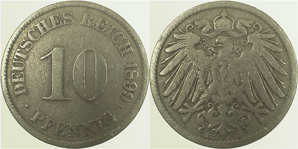 10 Pfennig 1899 J s/ss J013 s / ss 10 Pfennig