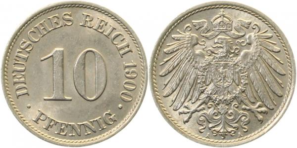 10 Pfennig 1900 A prfr/st herrl Patina! J013 10 Pfennig