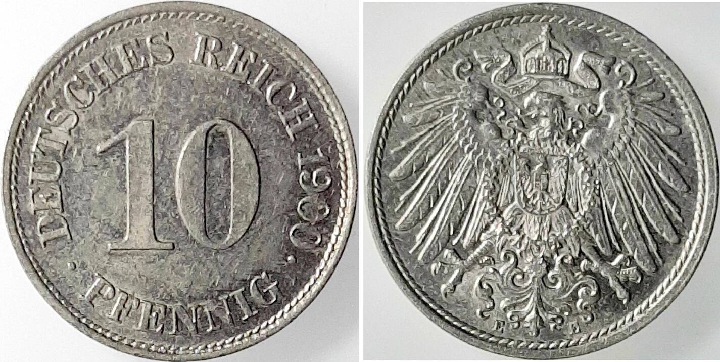 10 Pfennig 1900 F f.prfr/f.prfr/stgl !!!!