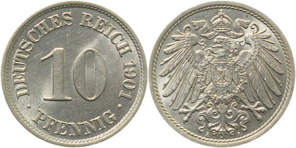 10 Pfennig 1901 A stgl J013