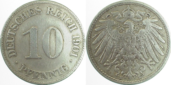10 Pfennig 1901 E ss J013 ss 10 Pfennig