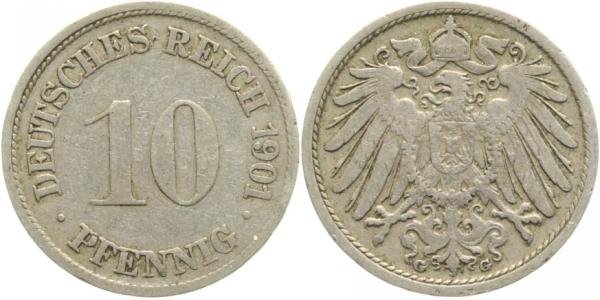 10 Pfennig 1901 G ss J013 ss 10 Pfennig