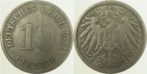 10 Pfennig 1901 G s/ss J013 s / ss 10 Pfennig