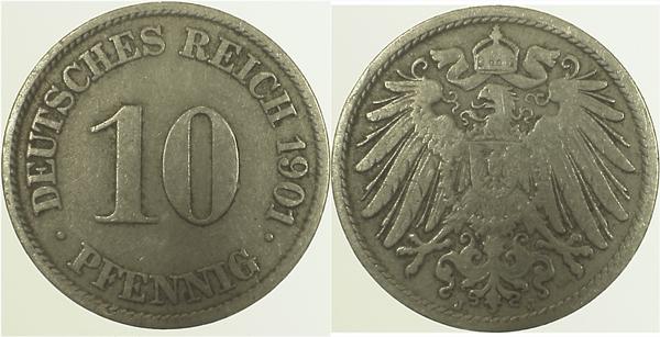 10 Pfennig 1901 J ss- J013 ss- 10 Pfennig