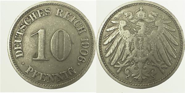 10 Pfennig 1906 J ss J013 ss 10 Pfennig