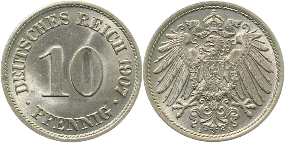 10 Pfennig 1907 A f.stgl