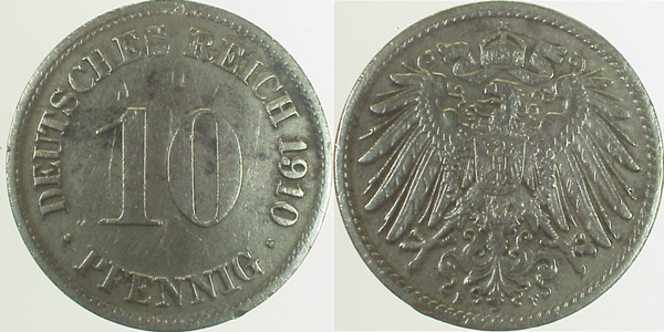 10 Pfennig 1910 F f.stgl.!!