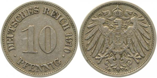 10 Pfennig 1910 G ss/vz J013 ss / vz 10 Pfennig