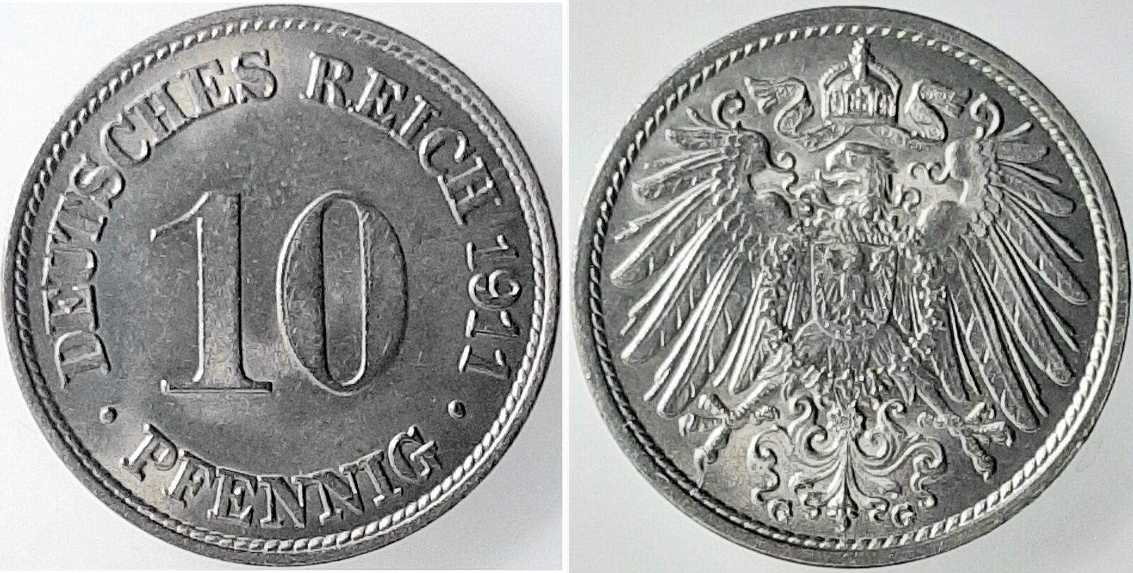 10 Pfennig 1911 G prfr/stgl