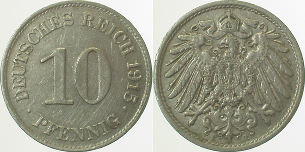 10 Pfennig 1915 E ss J013 ss 10 Pfennig