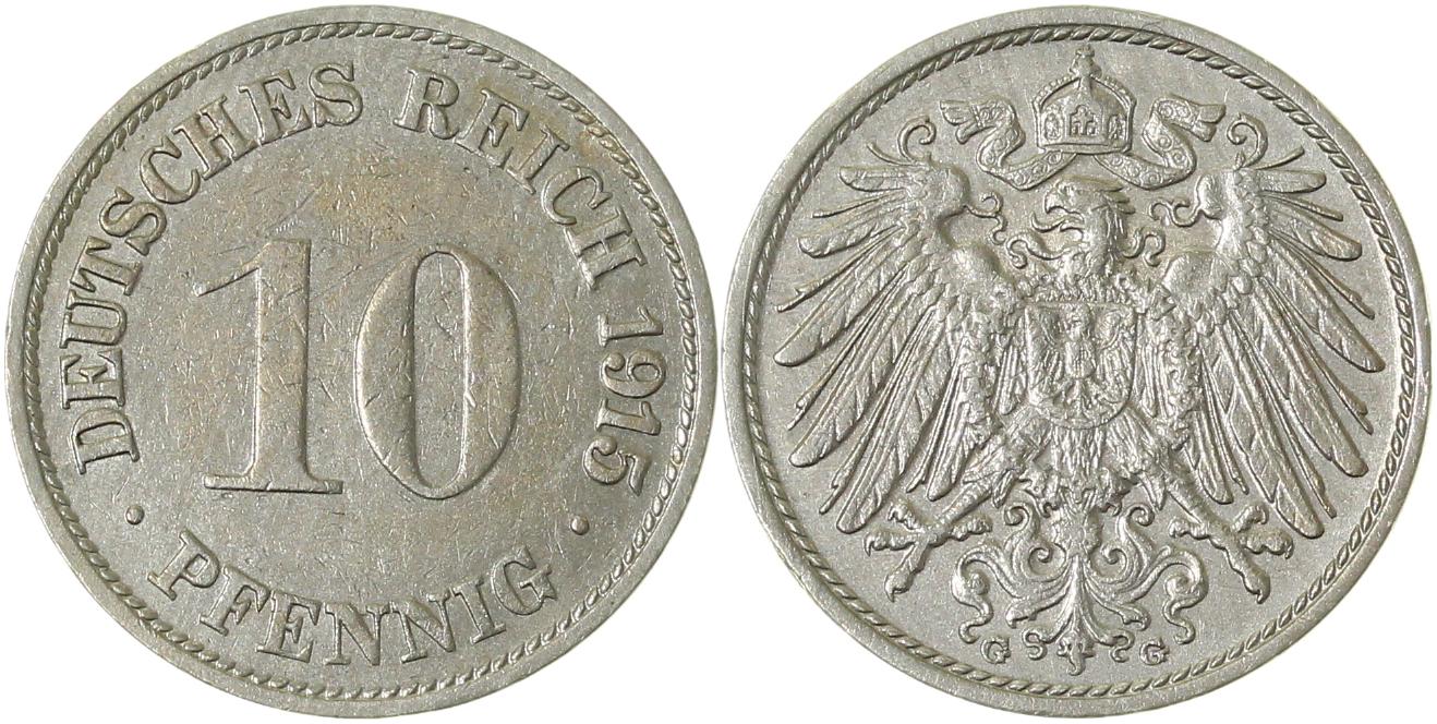 10 Pfennig 1915 G f vz J013 f vz 10 Pfennig