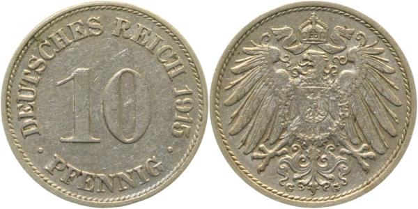 10 Pfennig 1915 G ss/vz J013 ss / vz 10 Pfennig