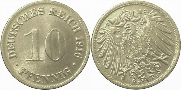10 Pfennig 1916 D ca S340 f stgl J013 f stgl 10 Pfennig
