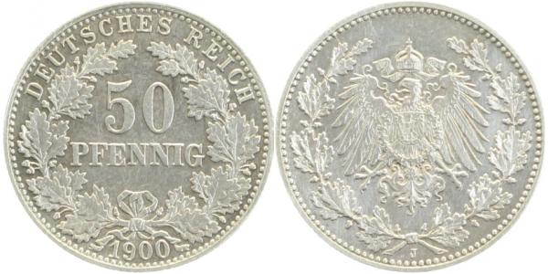 50 Pfennig 1900 J J15 Gedenkmünzen NGC 2796405-001 AU 55