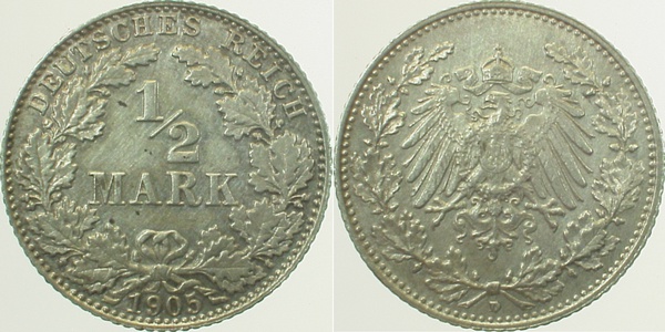 ½ Mark 1905 E stgl.fein