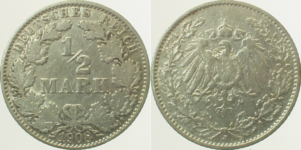 ½ Mark 1908 J ss/vz J016