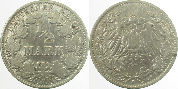 ½ Mark 1908 J s/ss J016