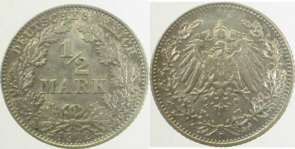 ½ Mark 1912 D vz+ J016