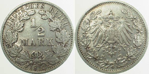 ½ Mark 1913 G J016 ss/vz