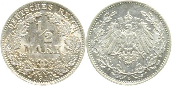 ½ Mark 1914 D J016 f prfr