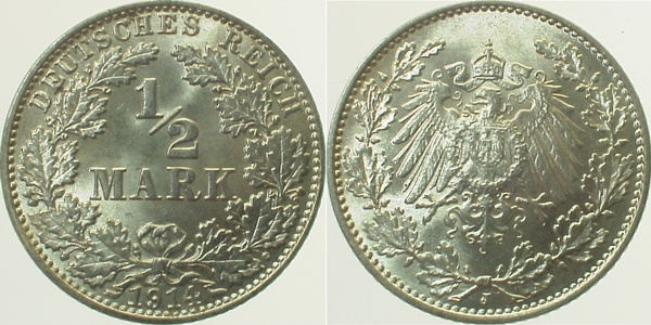 ½ Mark 1914 J J016 prfr