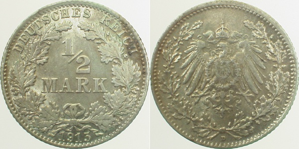 ½ Mark 1915 D J016 vz/stgl