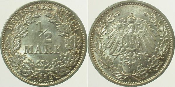 ½ Mark 1916 A prfr J016