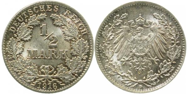 ½ Mark 1916 D f prfr J016