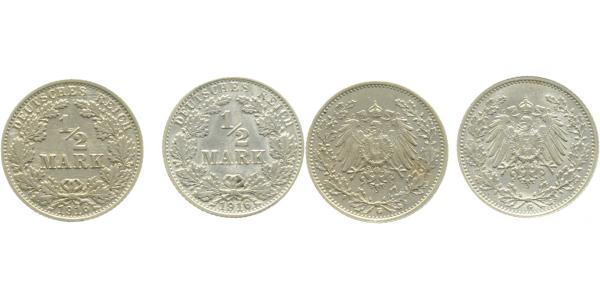 ½ Mark 16G vz/stgl hochstehende 6