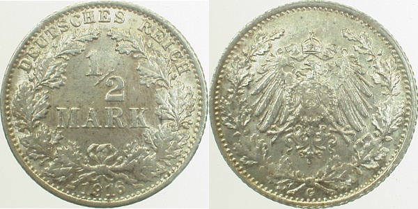 ½ Mark 16G hochstehende 6 J016 ½ Mark