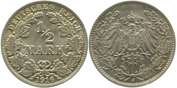 ½ Mark 1916 J f prfr J016 f prfr ½ Mark