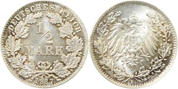 ½ Mark 1917 D stgl. J016