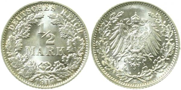½ Mark 1917 E stgl/fein J016