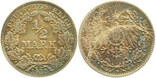 ½ Mark 1918 D | | Lichtenrader Prägung J016