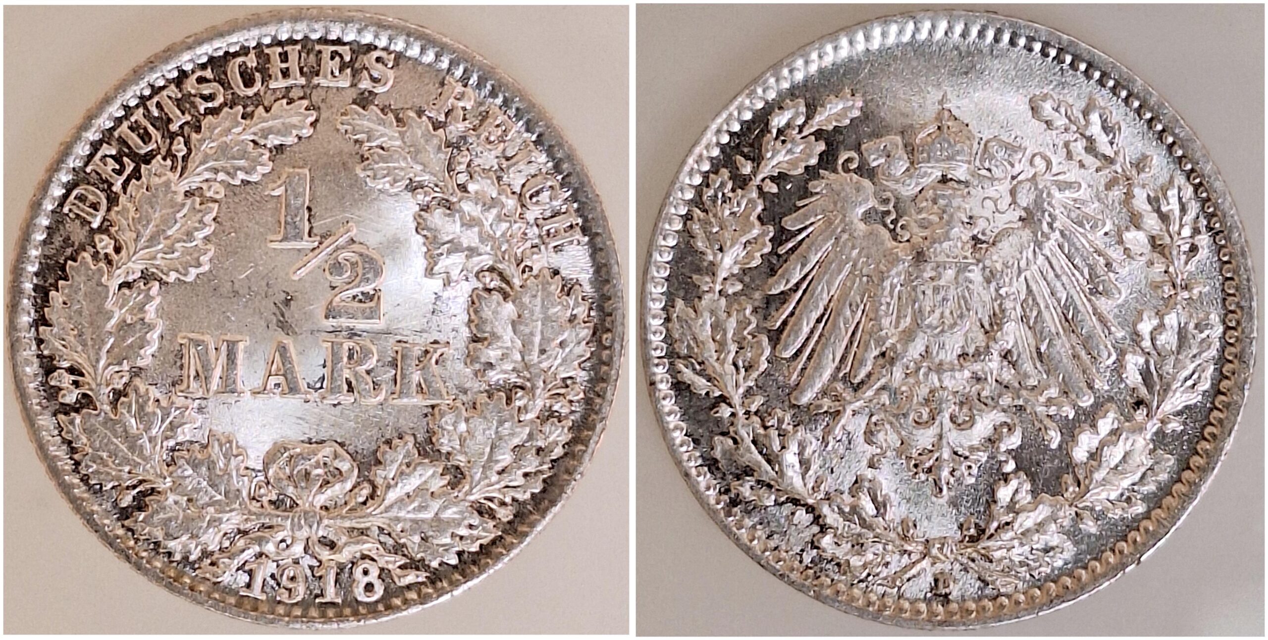 ½ Mark 1918 D prfr J016