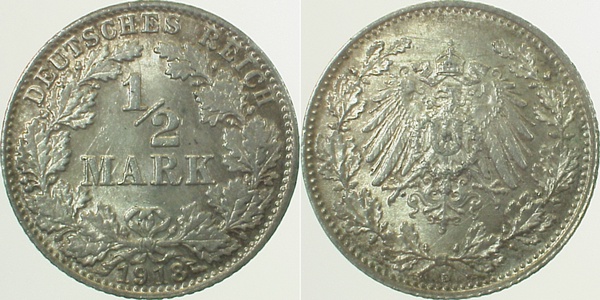 ½ Mark 1918 D f.prfr. J016
