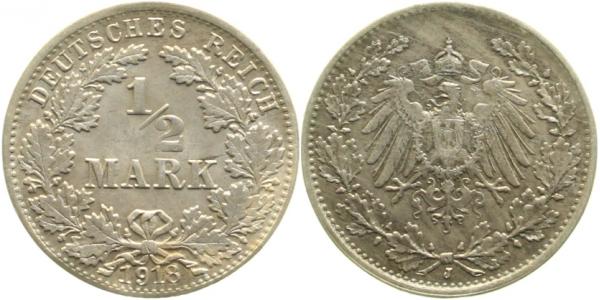 ½ Mark 1918 J prfr J016
