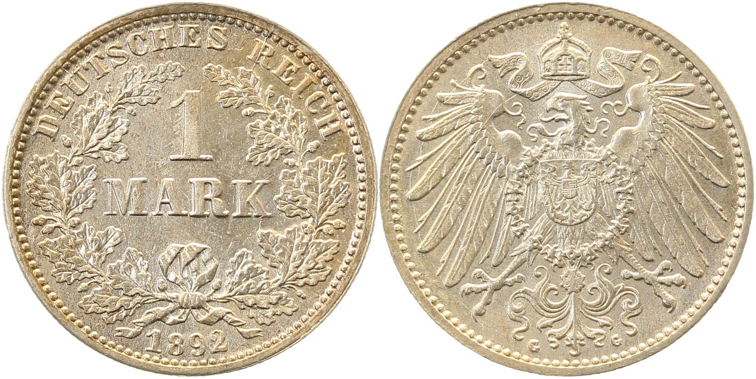 1 Mark Gedenkmünzen1892 G J17 f.prfr/prfr/stgl