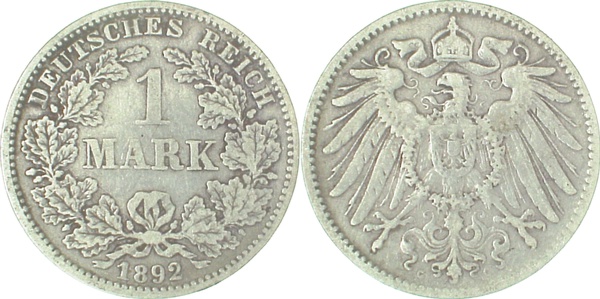 1 Mark 1892 G ss- J017