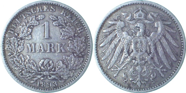 1 Mark 1893 F J017 ss