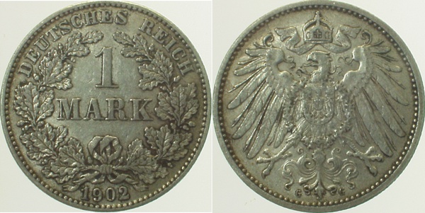 1 Mark 1902 G J017 Gedenkmünzen