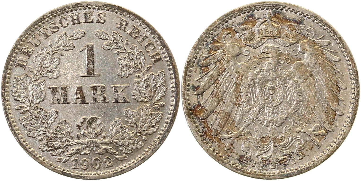 1 Mark 1902 J vorzüglich+ J017
