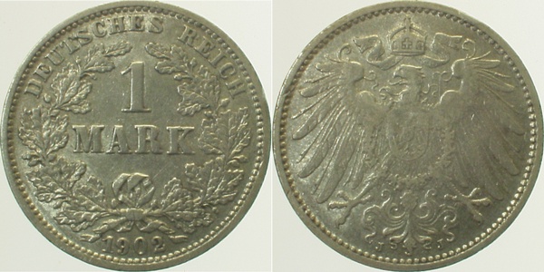 1 Mark 1902 J J 017 Gedenkmünzen