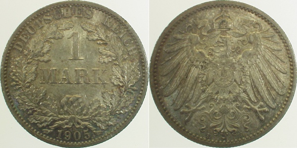 1 Mark 1905 A J017 Gedenkmünzen