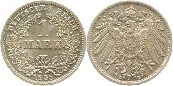 1 Mark 1905 D J017 Gedenkmünzen